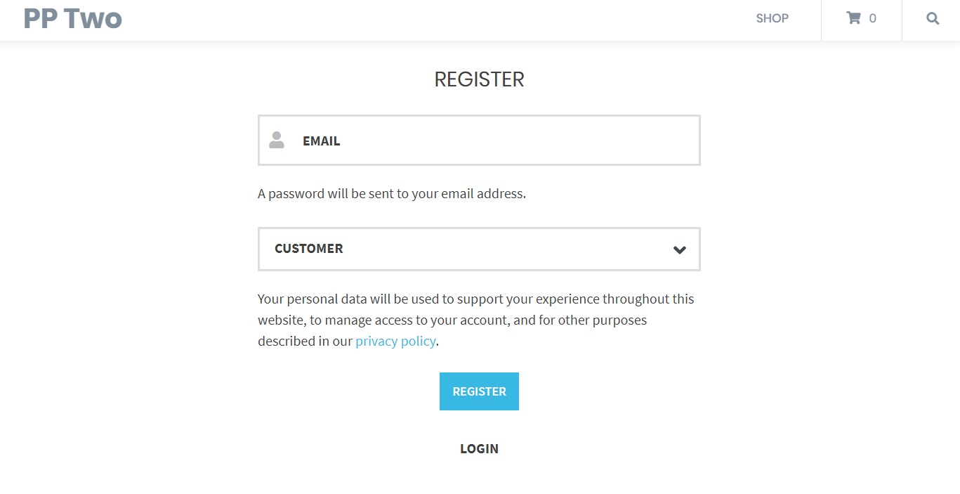 register page woocommerce