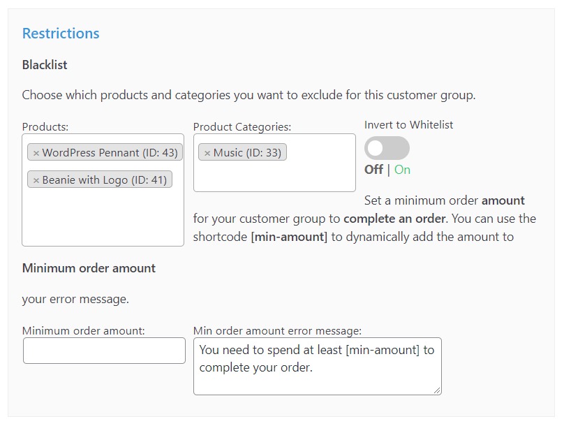 exclude products woocommerce wholesale