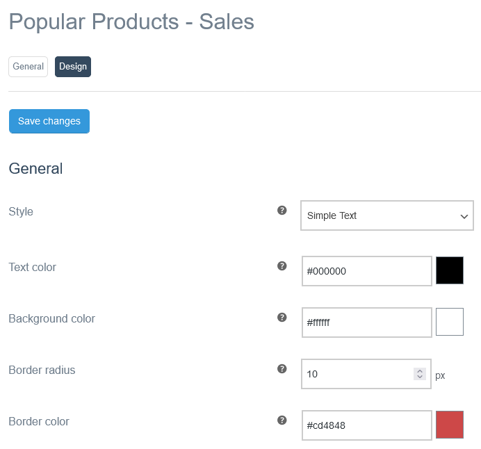 Popular Products Sales Design General