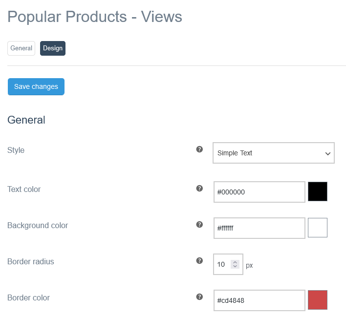 Popular Products Views Design General